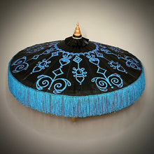 Load image into Gallery viewer, BLUE DAHLIA (fringed in blue)