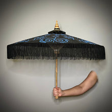 Load image into Gallery viewer, BLUE DAHLIA (fringed in black)